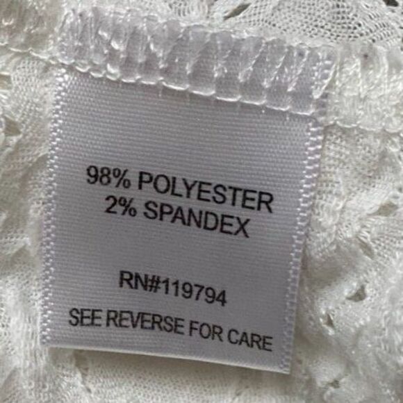 live and let live Boho White Eyelet Button Down Shirt Size L - Picture 7 of 8